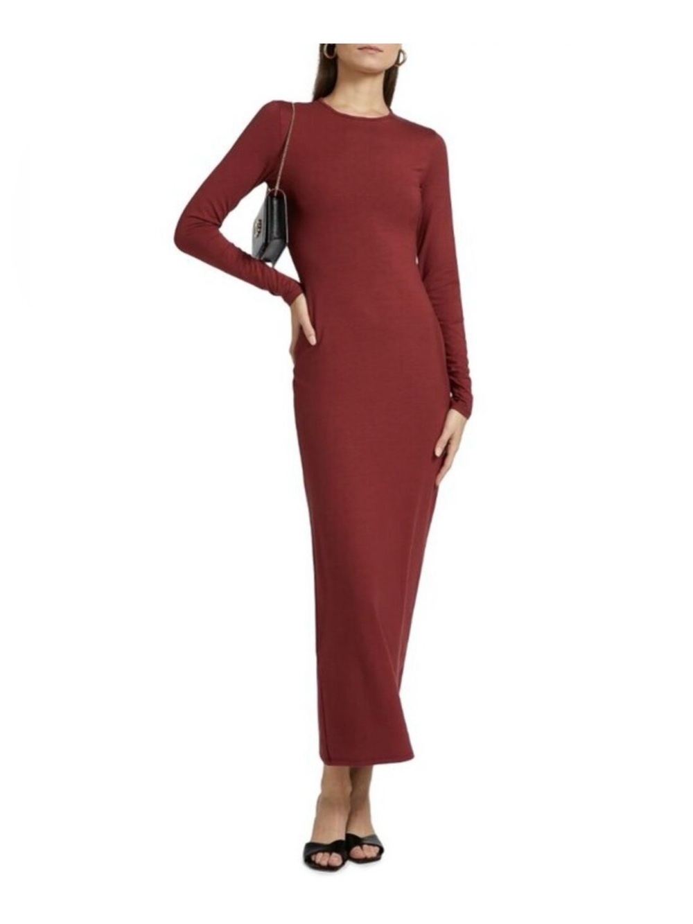 Reformation Tommie Knit Dress in Fig Jam